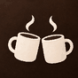 Two cream coffee mugs