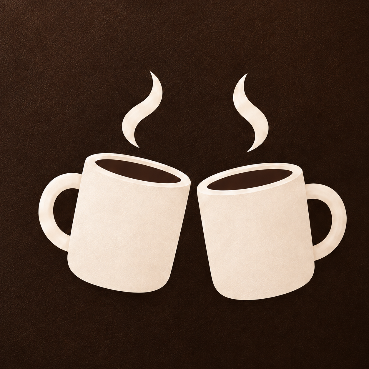 Two cream coffee mugs